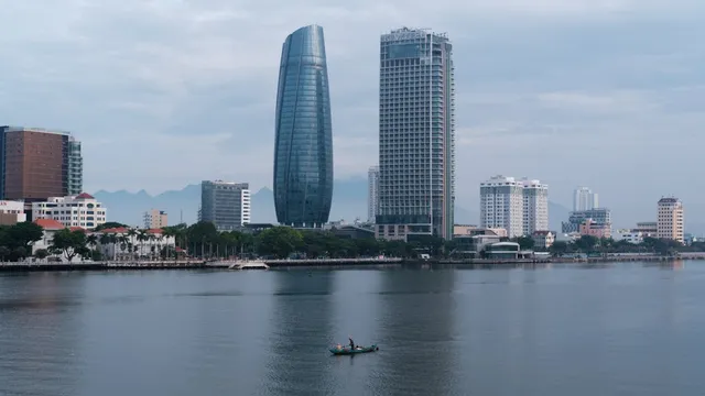 Da Nang skyline reflected in the Han River, central Vietnam's fast-growing digital nomad hub
